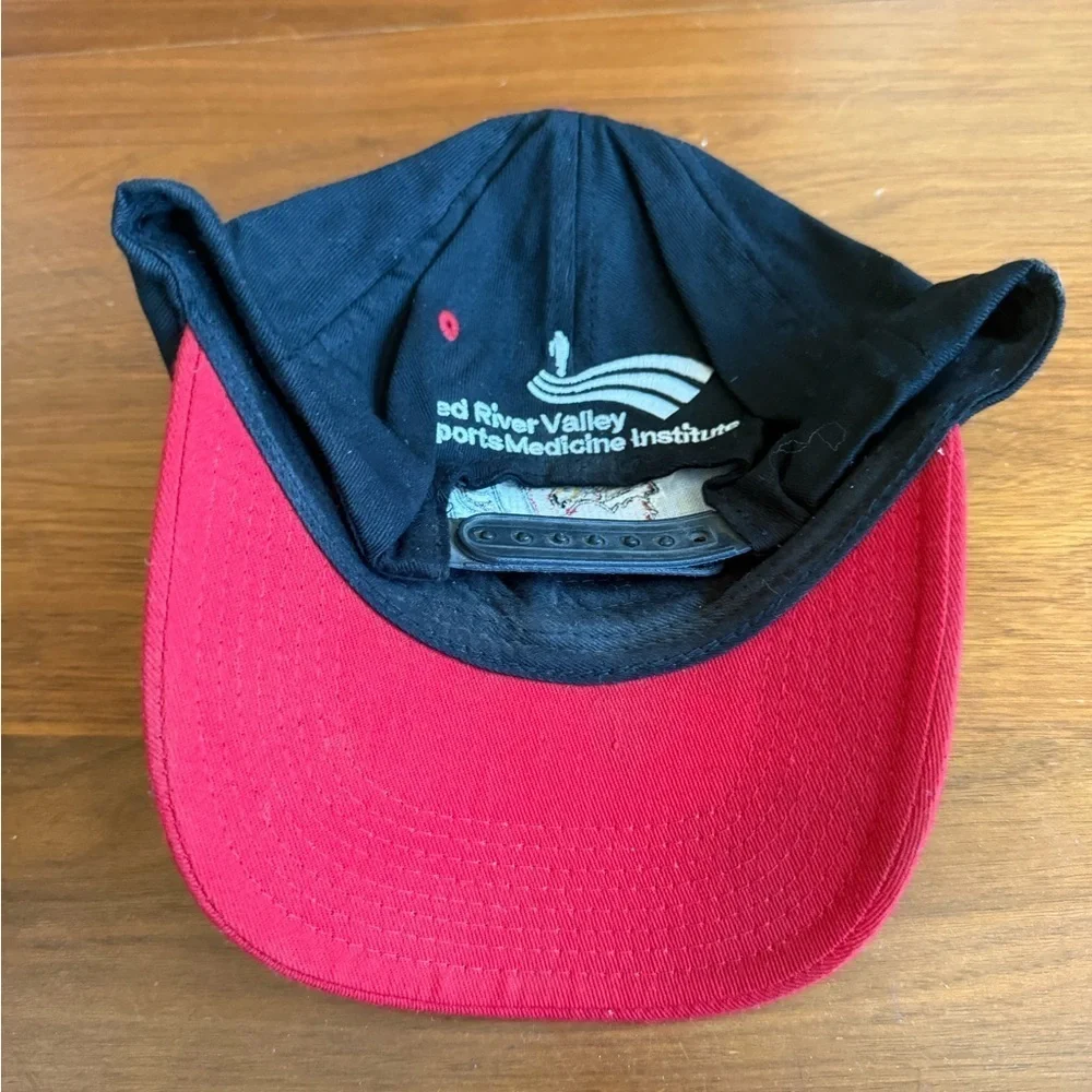 Fargo Moorhead Red Hawks Red and Black Baseball Cap with Bird Logo